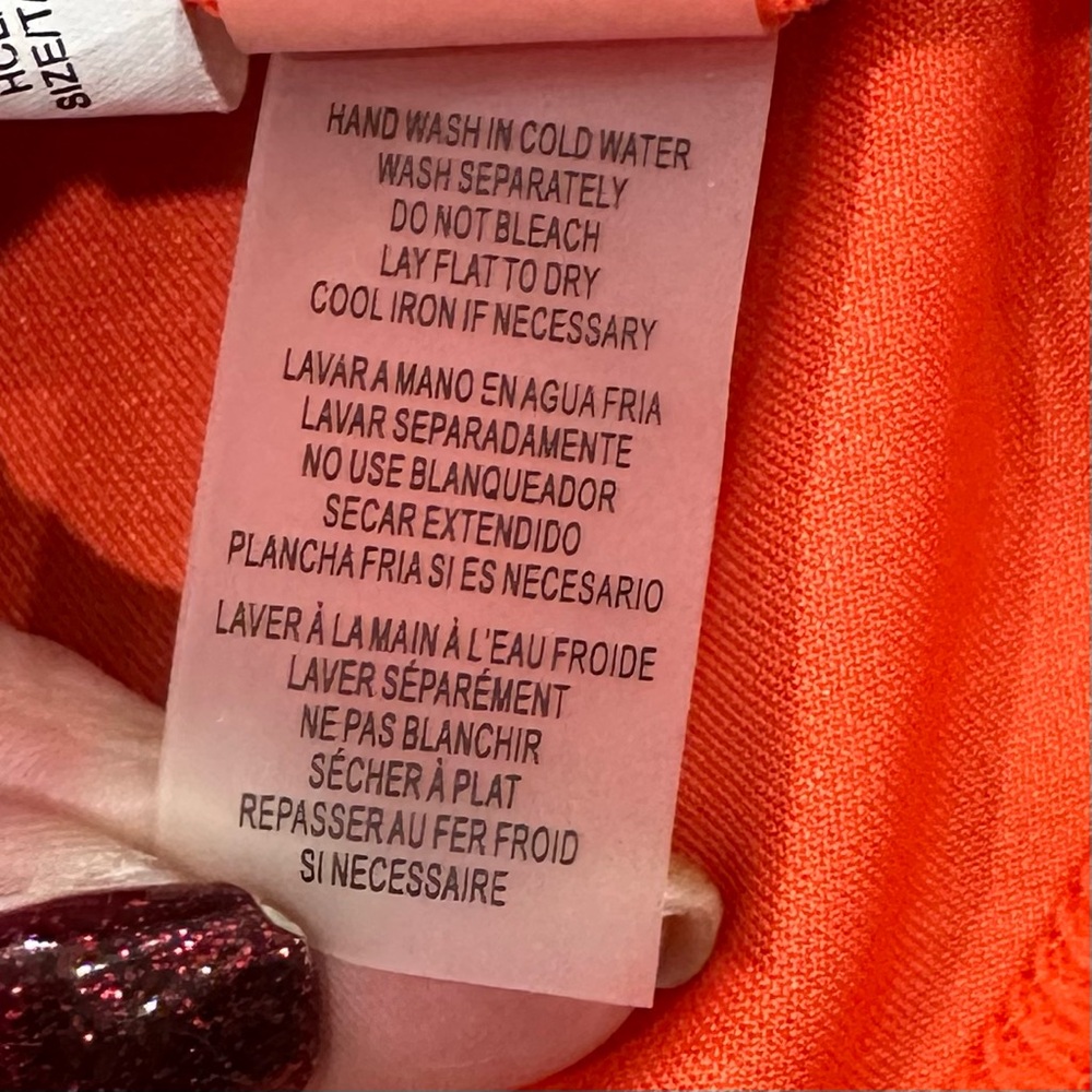 Guess Coral Orange 1/4 Zip Front Short Sleeve Midi Dress - Size Small - Picture 10 of 15